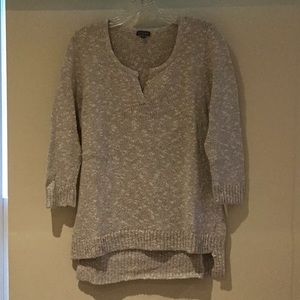 Lila P Knit gray 3/4 sleeve sweater